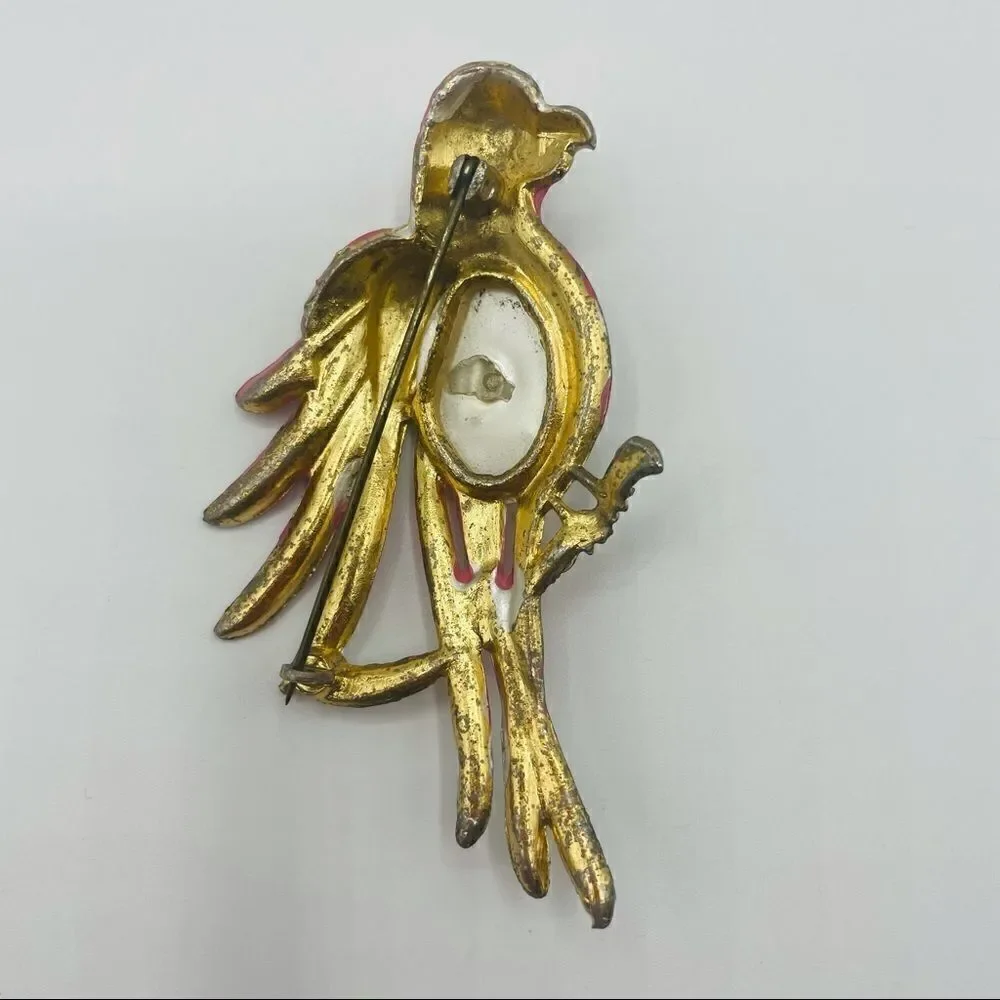 Antique 1930’s/1940’s Jelly Belly Bird Pin Brooch
